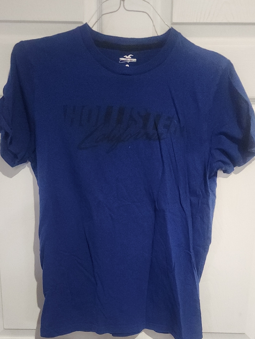 Hollister Men's Royal Blue Subtle Logo Tee